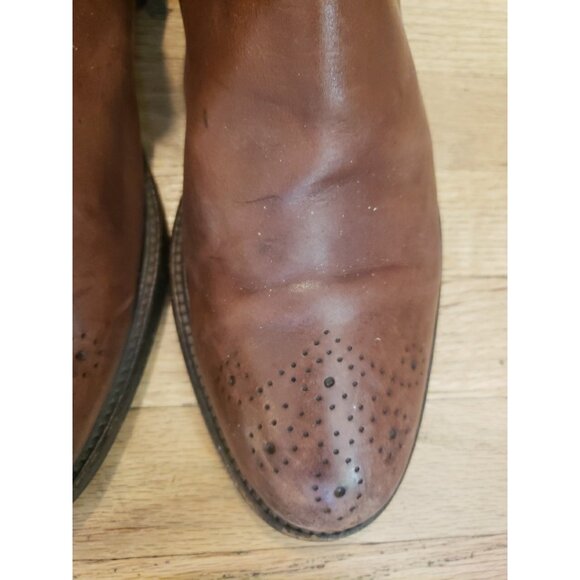 Polo Ralph Lauren Boots Chelsea Mens Brown Brogue Leather Italy 11 D - Picture 3 of 16